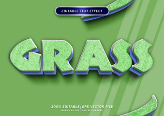 Poster - grass editable text effect 3d cartoon