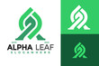 Letter A Alpha Leaf Logo design vector symbol icon illustration