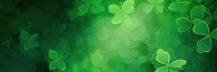 st. patrick's day abstract background with green shamrock leaves. patrick day banner for party celeb