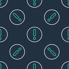 Poster - Line Speech bubble and Exclamation icon isolated seamless pattern on black background. FAQ sign. Copy files, chat speech bubble and chart. Vector