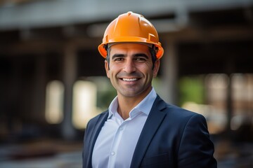 Construction worker, civil engineer with safety helmet in construction site, Construction worker checking and controlling project on building site, Contractor or architect