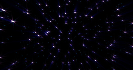 Wall Mural - abstract cosmic background of energetic bright glowing magical stars on a dark sky background