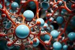 Closeup of molecular design. Generative AI