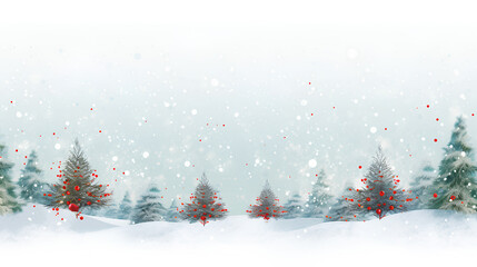 Wall Mural - christmas landscape background snow with gift box, decoration, copy space, xmas celebration background