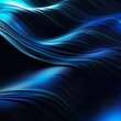 Black dark azure cobalt sapphire blue abstract background. Color gradient. Geometric shape. Wave, wavy curved line. Rough grunge grain noise. Light neon metallic shine shimmer bright. - Generative AI