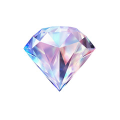 Holographic diamond crystal isolated on transparent background,transparency 