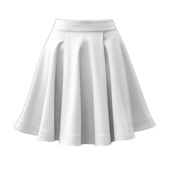 white skirt mockup isolated on transparent background,transparency 