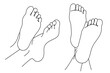 foot spa care line drawing heels leg woman
