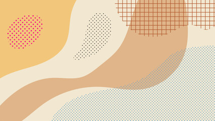Poster - Pastel colours abstract freehand art composition with different organic shapes and textures. Collage. Vector background.