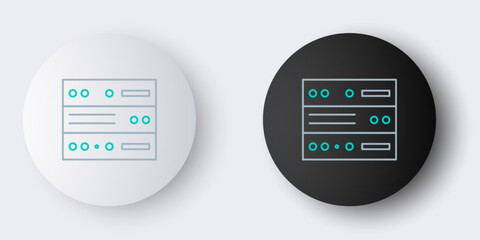 Poster - Line Server, Data, Web Hosting icon isolated on grey background. Colorful outline concept. Vector