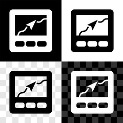 Sticker - Set Gps device with map icon isolated on black and white, transparent background. Vector