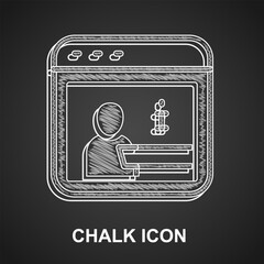 Poster - Chalk Information icon isolated on black background. Vector