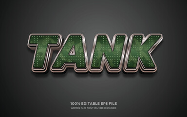 Poster - tank 3d editable text style effect