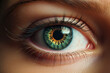 Close-up shot of green eye