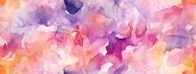 Seamless Purple Pink Peach Coral Orange Yellow Beige White Abstract Watercolor. Art Background. Light Pastel Pale Soft. Design. Template. Mothers Day, Valentine, Birthday.Romantic Sky, Colorful Clouds