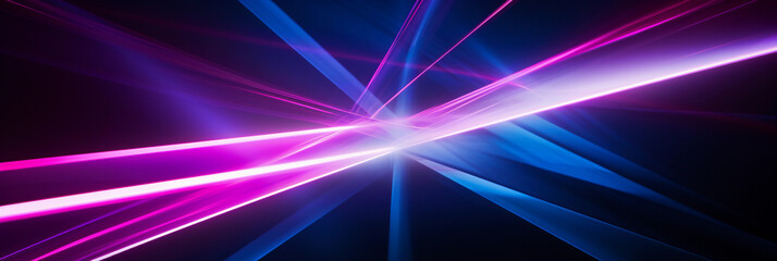 Wall Mural - quasar light, abstract beams, vibrant cyan and magenta, lens flares