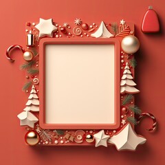 Poster - Christmas photo frame designed as a festive wreath, displaying a collage of candid moments from a holiday party, radiating the spirit of celebration and happiness