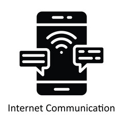 Fototapete - Internet Communication vector Solid Design illustration. Symbol on White background EPS 10 File