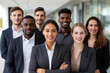 © alisaaa - Portrait of Modern multi ethnic business team standing and looking at camera