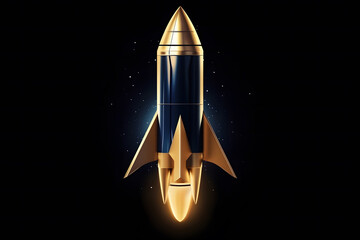 Rocket is flying on the sky,start up concept. Neural network AI generated art