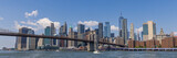 Fototapeta  - North side of the Brooklyn Bridge and the Financial District in Manhattan, New York City, USA
