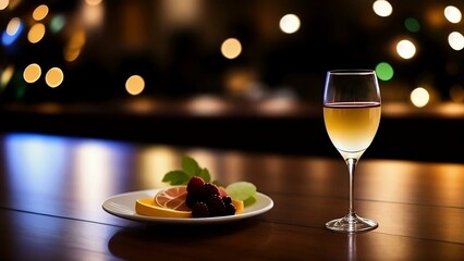 wine glass with bokeh background