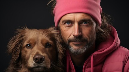 the owner and his best friend the dog portrait