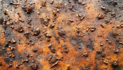 Sticker - Rusty steel plate, wet with mud, stained by nature motion generated by AI