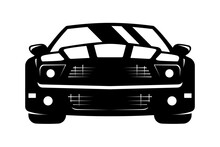 Ford Mustang Front View Vector