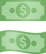 dollar money flat and wavy icon