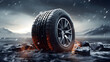 Mechanic repairing tire: Vulcanization, Tire Sales Worker Finishing Change of Car Wheels.
