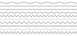 Wave line set. Vector water waves. Set of wavy zigzag lines.
