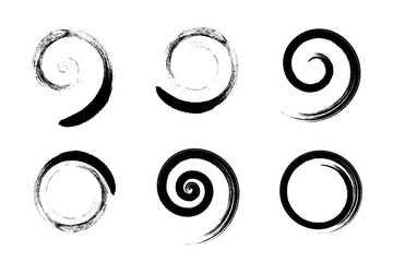 Canvas Print - Set of Spiral Design Elements. Abstract Swirl Icons.