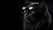 © Creative Valley - Stylish cat wearing glasses against dark backdrop