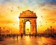 Pnting of India gate is art created by technology.