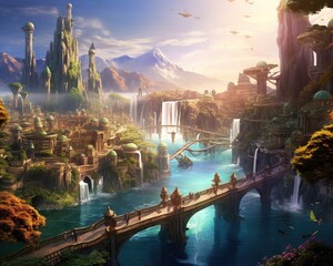 Fantasy port city by technology medieval fantasy port city.