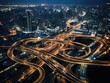 Aerial view of a massive highway intersection in Tokyo 