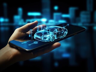 Intelligent car smart phone app concept