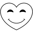 © Serkay - Happy heart-shaped emoticon, cheerful and positive symbol of love and joy. Perfect for expressing happiness and good feelings.