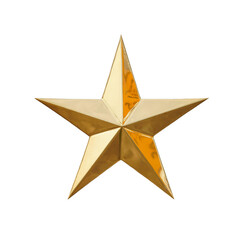 Wall Mural - Golden Christmas Star isolated on white background with clipping path.