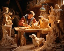 Dog Carpenter Crafting Custom Furniture And Structures