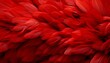 Detailed digital art red feather texture background with captivating large bird feathers