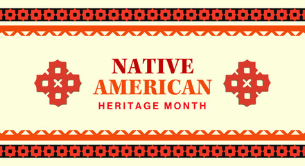Wall Mural - Native American Heritage Month. Background design with abstract ornaments celebrating Native Indians in America.
