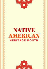 Wall Mural - Native American Heritage Month. Background design with abstract ornaments celebrating Native Indians in America.
