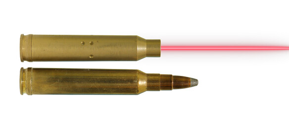 Wall Mural - bullet and laser bore sight on transparent background
