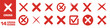 Cross rejection icon. Cross icon set.