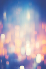 Abstract blurred night street lights background. Defocused image of a city street at night.