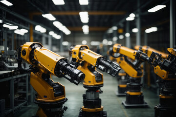 Poster - Automated robots machines in a production factory