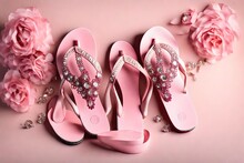 pink shoes and flowers