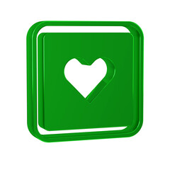 Wall Mural - Green Like heart icon isolated on transparent background. Counter Notification Icon. Follower Insta.